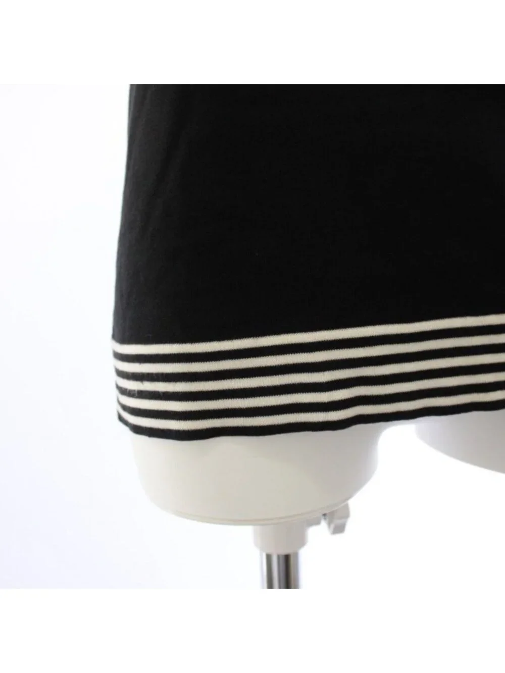 Chanel CC Logo Knit Top Short Sleeve 38 Black Sweater